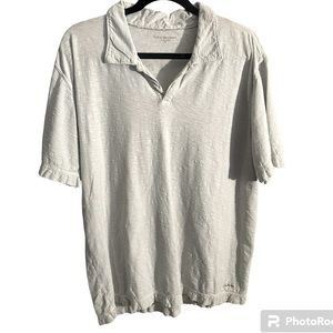 Calvin Klein Jeans brand lightweight Polo. Very light green colored w texture.